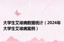 大学生艾滋病数据统计（2024年大学生艾滋病案例）