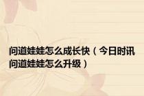 问道娃娃怎么成长快（今日时讯问道娃娃怎么升级）