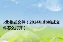 .db格式文件（2024年db格式文件怎么打开）