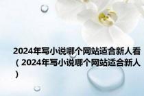 2024年写小说哪个网站适合新人看（2024年写小说哪个网站适合新人）