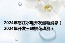 2024年怒江水电开发最新消息（2024年开发三昧樱花动漫）