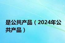 是公共产品（2024年公共产品）