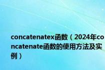 concatenatex函数（2024年concatenate函数的使用方法及实例）