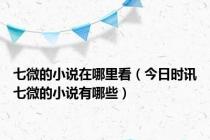 七微的小说在哪里看（今日时讯七微的小说有哪些）