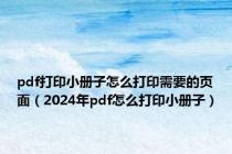 pdf打印小册子怎么打印需要的页面（2024年pdf怎么打印小册子）