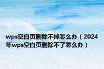 wps空白页删除不掉怎么办（2024年wps空白页删除不了怎么办）