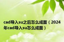 cad导入su之后怎么成面（2024年cad导入su怎么成面）