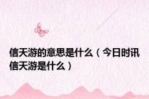 信天游的意思是什么（今日时讯信天游是什么）