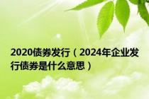 2020债券发行（2024年企业发行债券是什么意思）