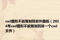cad图形不能复制到另外图纸（2024年cad图形不能复制到另一个cad文件）