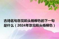 古诗名句忽见陌头杨柳色的下一句是什么（2024年忽见陌头杨柳色）