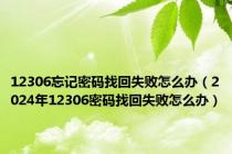 12306忘记密码找回失败怎么办（2024年12306密码找回失败怎么办）