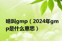 啥叫gmp（2024年gmp是什么意思）