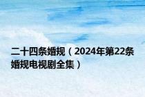 二十四条婚规（2024年第22条婚规电视剧全集）