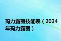 玛力露丽技能表（2024年玛力露丽）