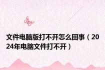 文件电脑版打不开怎么回事（2024年电脑文件打不开）