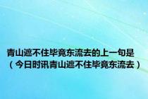 青山遮不住毕竟东流去的上一句是（今日时讯青山遮不住毕竟东流去）