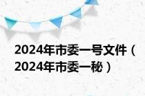 2024年市委一号文件（2024年市委一秘）