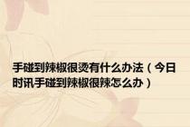 手碰到辣椒很烫有什么办法（今日时讯手碰到辣椒很辣怎么办）