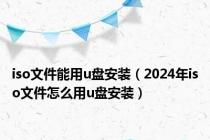 iso文件能用u盘安装（2024年iso文件怎么用u盘安装）