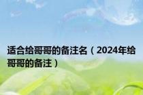 适合给哥哥的备注名（2024年给哥哥的备注）