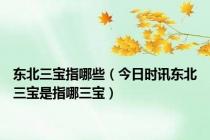 东北三宝指哪些（今日时讯东北三宝是指哪三宝）