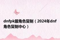 dnfpk服角色复制（2024年dnf角色复制中心）