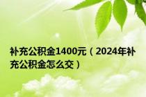 补充公积金1400元（2024年补充公积金怎么交）