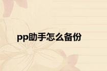 pp助手怎么备份
