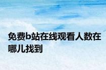 免费b站在线观看人数在哪儿找到