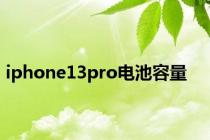 iphone13pro电池容量