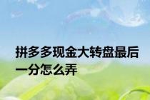 拼多多现金大转盘最后一分怎么弄