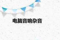 电脑音响杂音