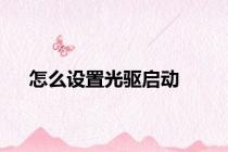 怎么设置光驱启动